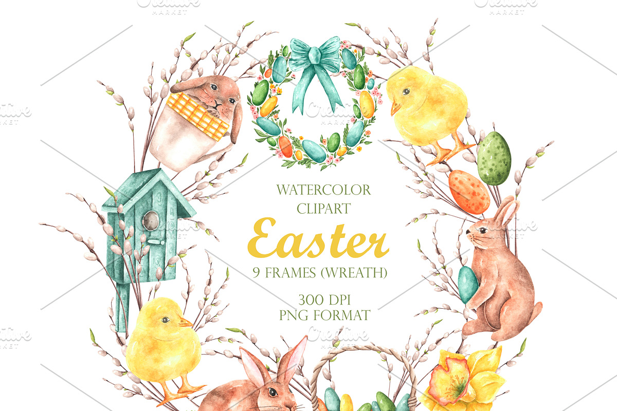 Easter traditions watercolor set., an Illustration by SabinaWatercolorArt (Photo 13 of 18)