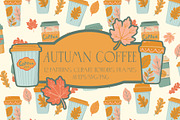 Autumn Coffee patterns & clipart, a Food Illustration by Carpet Tapete Pretzel (Thumbnail 1 of 10)