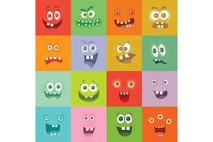 Smiling Monsters Set. Happy Germ