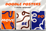 Trendy abstract, doodle posters set, a Decorative Illustration by Good Studio (Thumbnail 1 of 6)