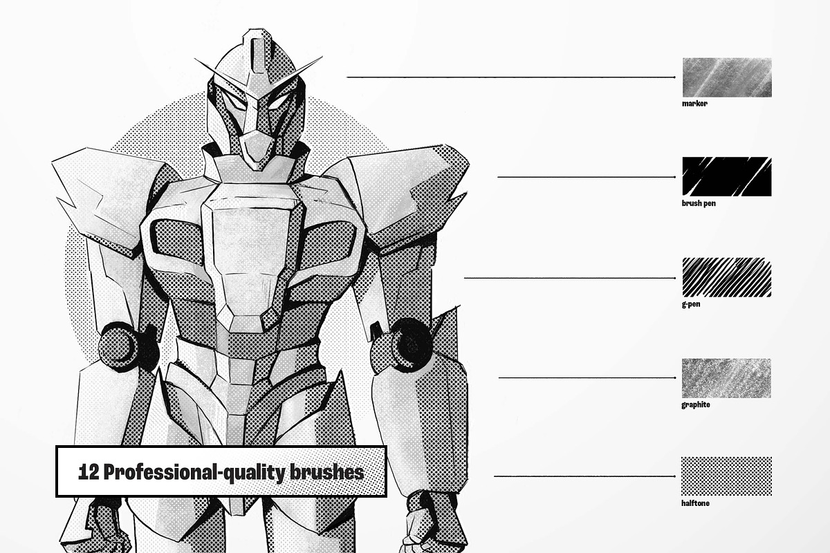 Manga and Anime Procreate Brushes, a Brush Add-On by brushapes.com (Photo 9 of 12)