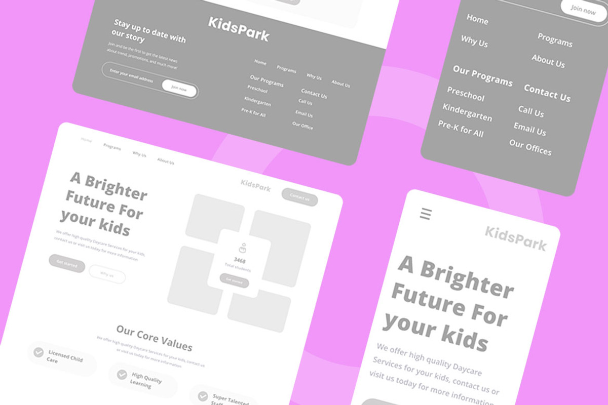 Child Care Wireframe Website, a Websites & App Template by INSPR STD (Photo 5 of 6)