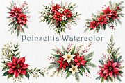 Poinsettia Clipart Bundle, a Seasonal Illustration by GalaDesign03 (Thumbnail 5 of 9)