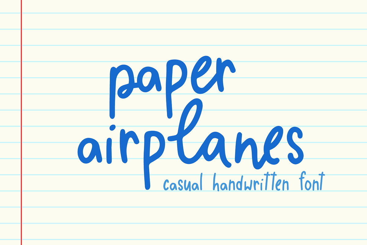Paper Airplanes Handwritten Font, a Handwritten Font by Kellie Jayne Studio (Photo 1 of 9)
