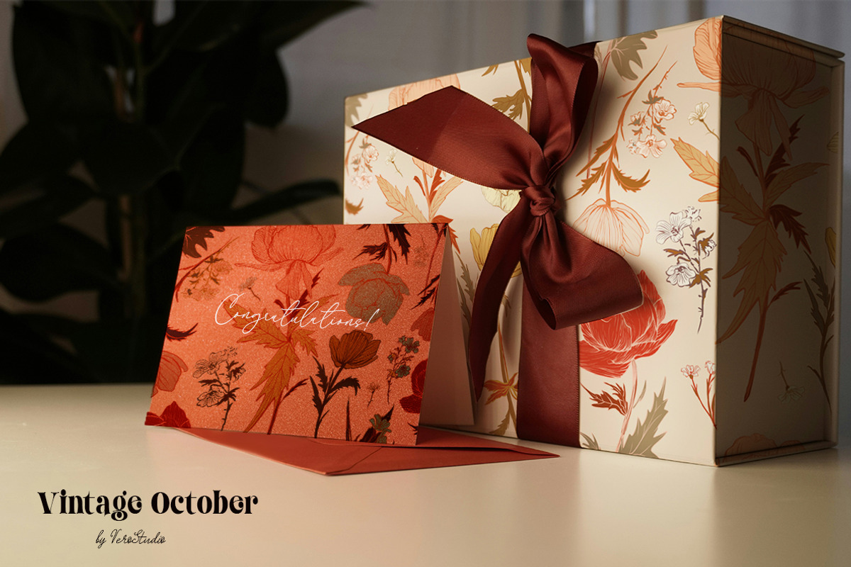 Vintage October retro fall pattern, a Pattern Graphic by Vero Arts (Photo 5 of 9)