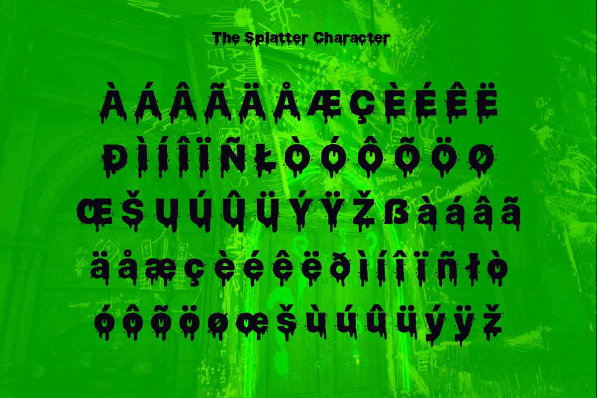 Slime Rage - Horror Display Font, a Sans Serif Font by Brand_Hero (Photo 7 of 12)