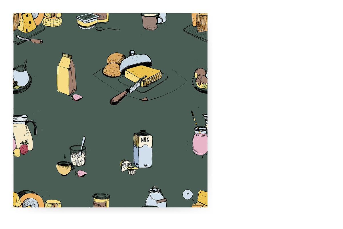Dairy products seamless patterns, a Pattern Graphic by Good Studio (Photo 3 of 5)