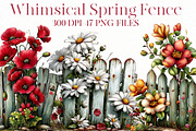 Whimsical spring fence Clipart, an Illustration by Designworld (Thumbnail 1 of 8)
