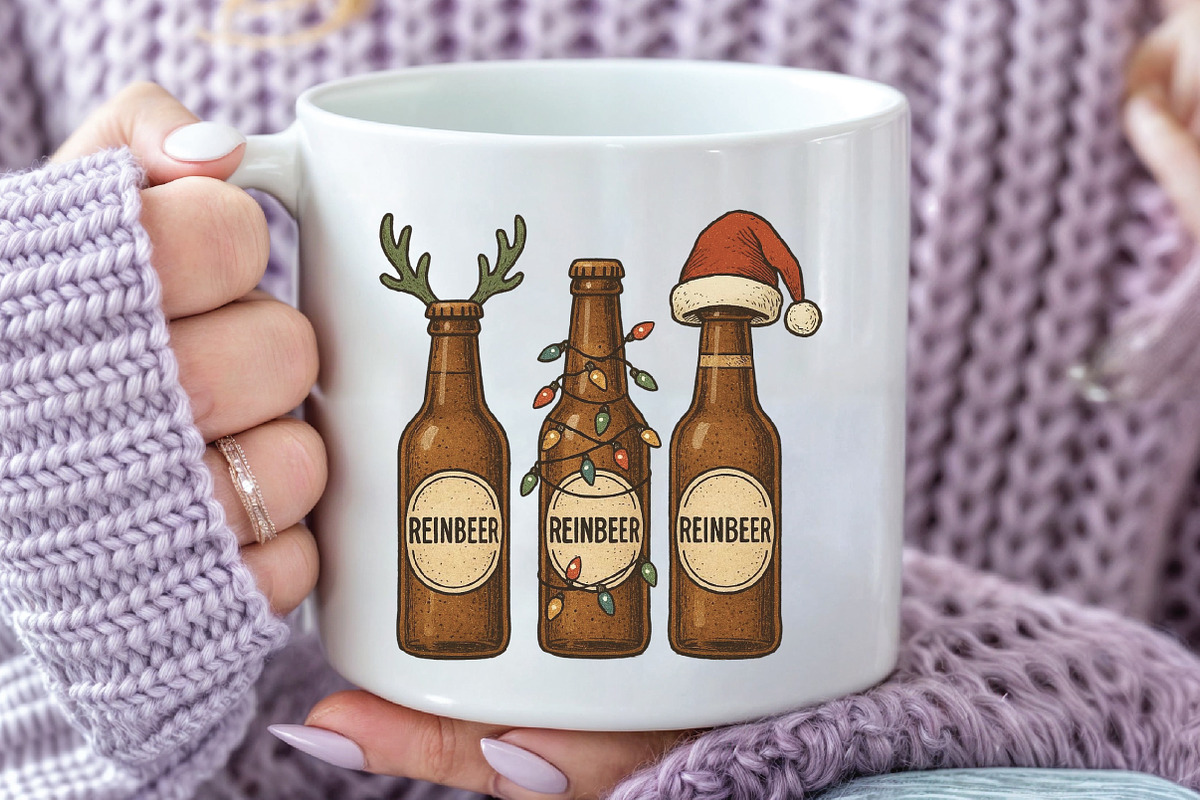 Beer Christmas Funny Christmas PNG, an Illustration by CraftArtStudio (Photo 3 of 4)