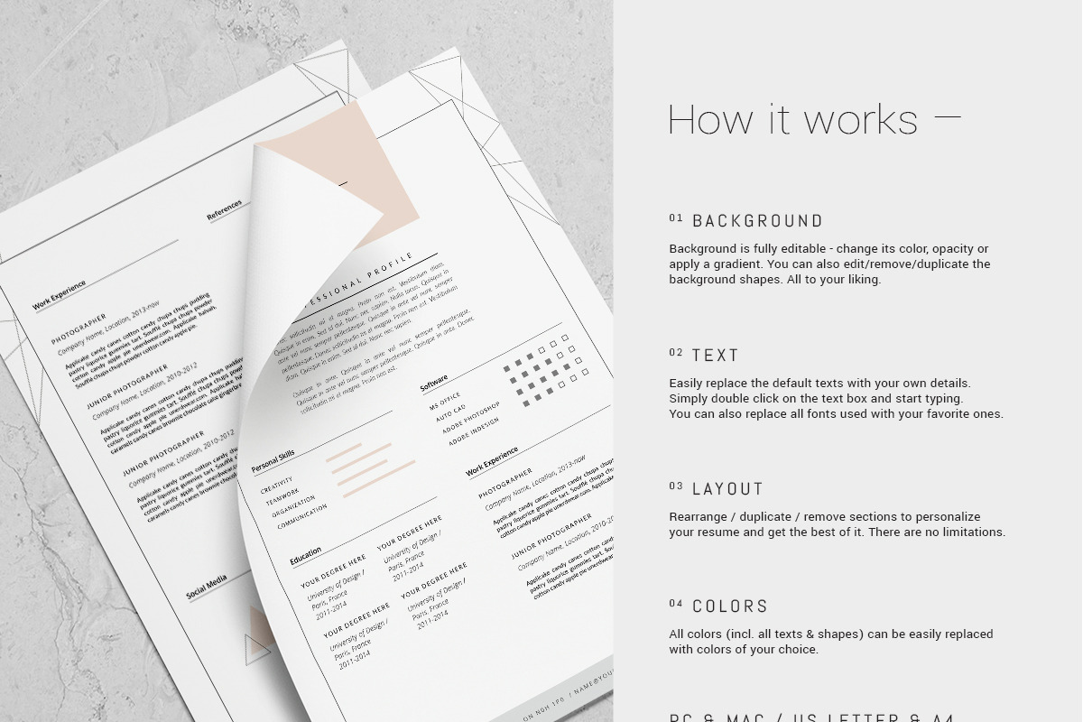 3 page Resume Template / Rhian, a Resume Template by This Paper Fox (Photo 4 of 5)