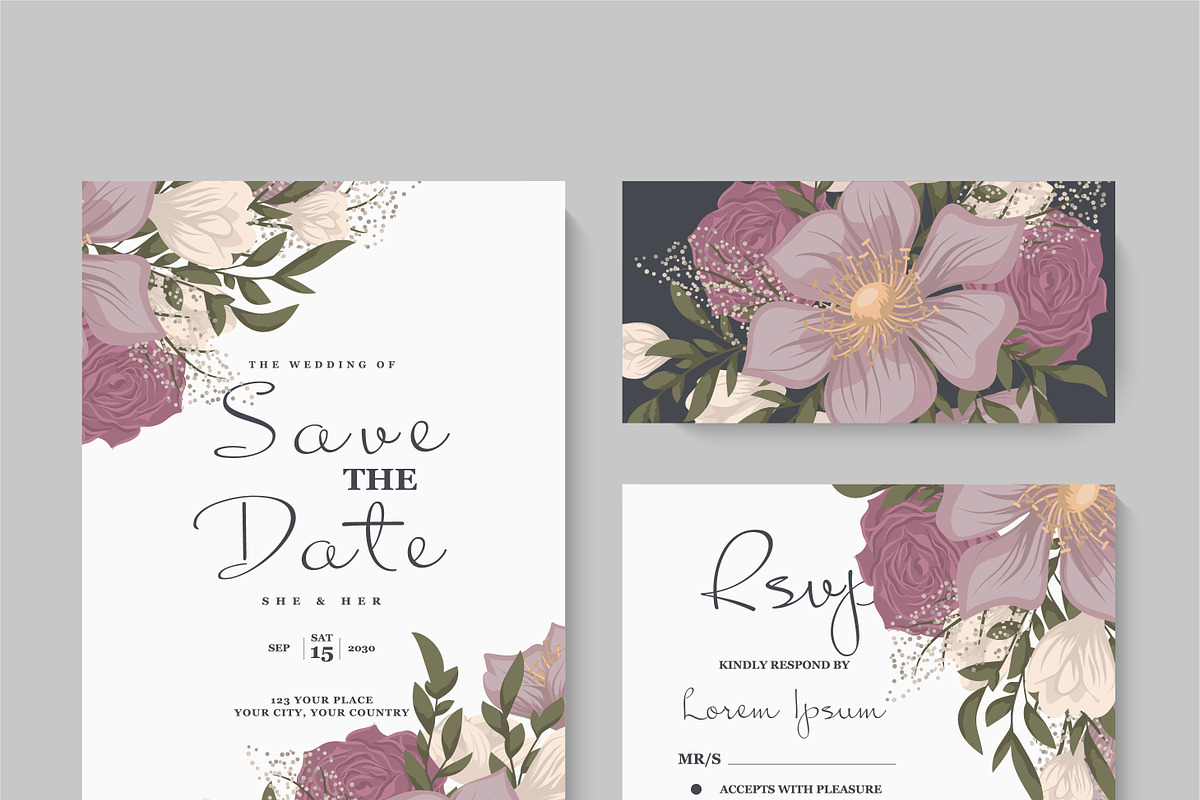 Wedding Invitation, save the date, an Invitation Template by Doodle_flower