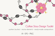 Coffee Story Design Toolkit., a Brush Add-On by IrinaCzaran (Thumbnail 1 of 5)