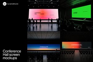 Conference Hall screen mockups, a Mockup by Wannathis.one