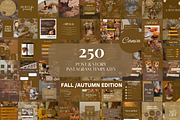 Autumn Themed Instagram Templates, a Social Media Template by SociallyyCreative (Thumbnail 1 of 10)