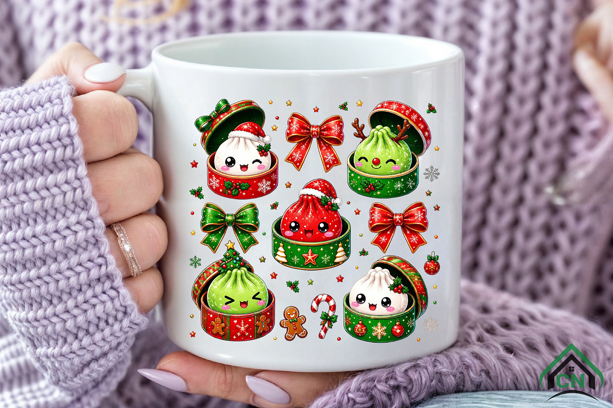 Cute Christmas Dumpling PNG, a Seasonal Illustration by Craft Nest (Photo 6 of 6)