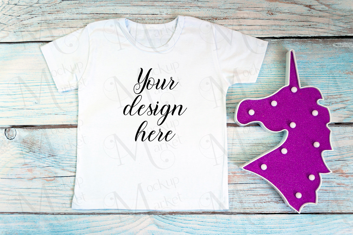 White kid t-shirt mockup bundle., a Print Template by MockupMarket (Photo 3 of 27)