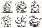 Santa Sketch,Christmas Clipart, an Illustration by Libby Wishes (Thumbnail 4 of 9)