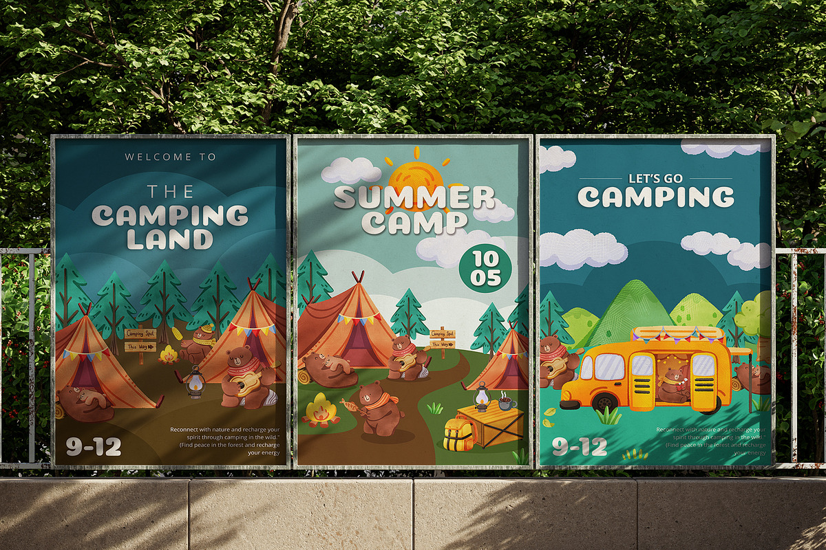 Cute Camping Vibe Watercolor, an Animal Illustration by CreativeValuation (Photo 16 of 16)