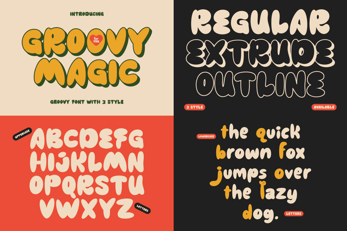 SALE! GROOVY RETRO - Font Bundle, a Sans Serif Font by GroovyFontCo (Photo 6 of 16)