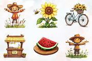 Happy Rustic Summer Clipart, an Illustration by RobertsArt (Thumbnail 5 of 7)