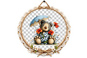 Summer Teddy Bear Clipart, an Illustration by DreamArtGraphic (Thumbnail 5 of 8)