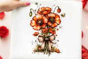 Spring Meadow Poppies Clipart Bundle, an Illustration by designcity5 (Thumbnail 5 of 5)