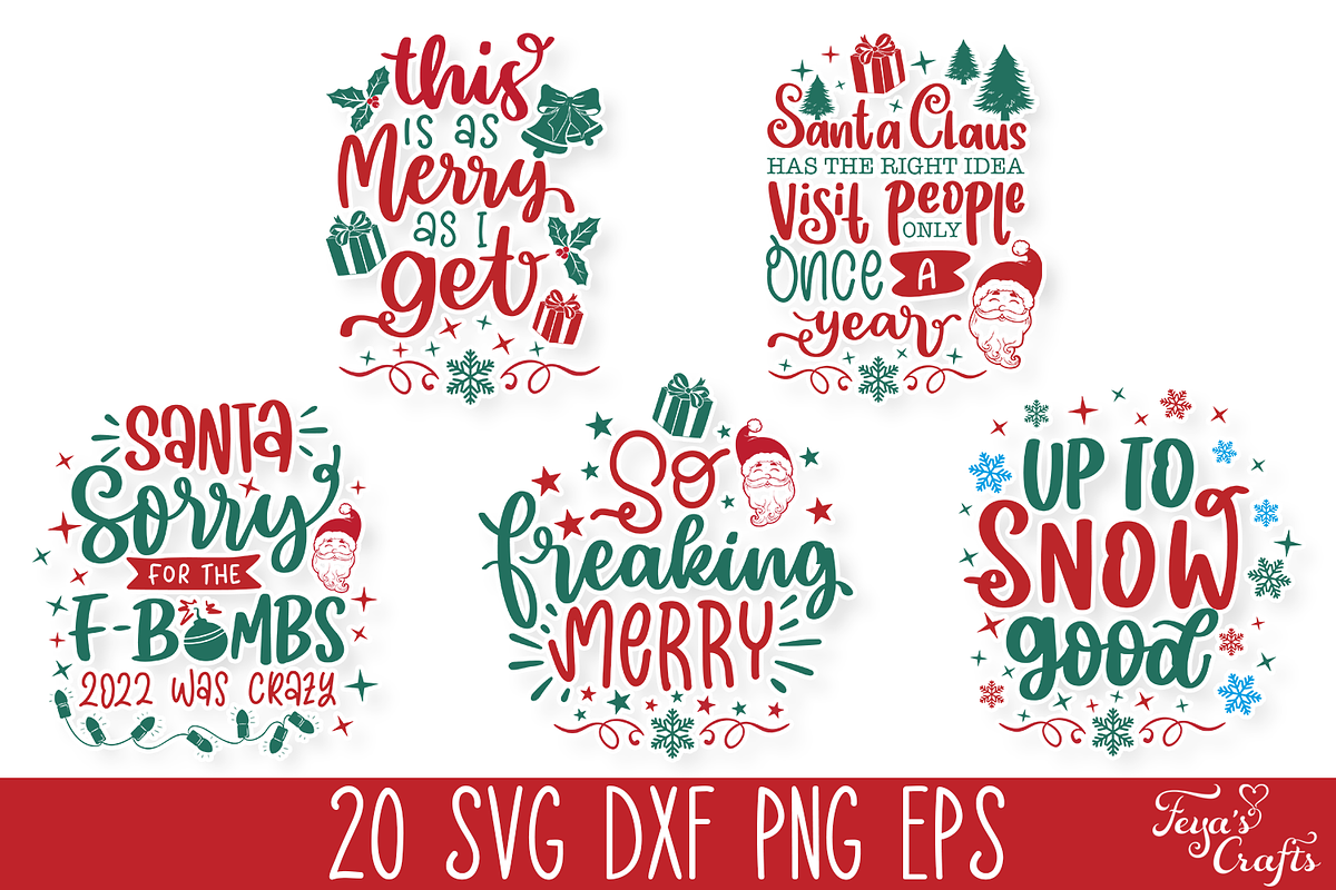Funny Christmas SVG Quotes Bundle, a Food Illustration by Anastasia Feya (Photo 9 of 9)