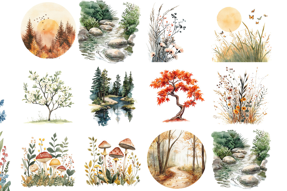 Seasonal Nature Clipart, an Illustration by DreamArtGraphic (Photo 2 of 4)