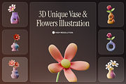 3D Vase & Flowers Illustration, an Object Graphic by Illustrava (Thumbnail 6 of 7)