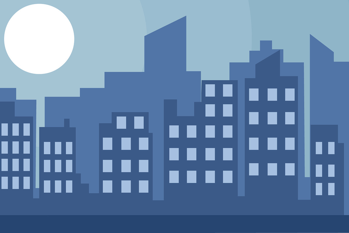 cityscape at night landscape vector, a Decorative Illustration by zyxroun shop (Photo 1 of 3)