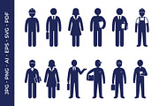 People Silhouettes Vector Bundle, a Person Illustration by nandinigraphics (Thumbnail 2 of 5)