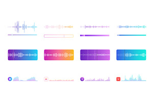 Voice message mobile screen icons, an Object Illustration by Lemberg Vector