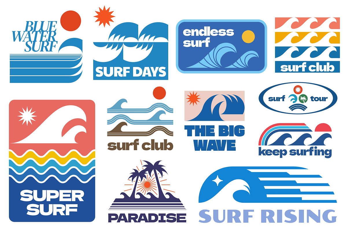 Surf Logo Graphics, an Object Graphic by Firowerk (Photo 2 of 10)