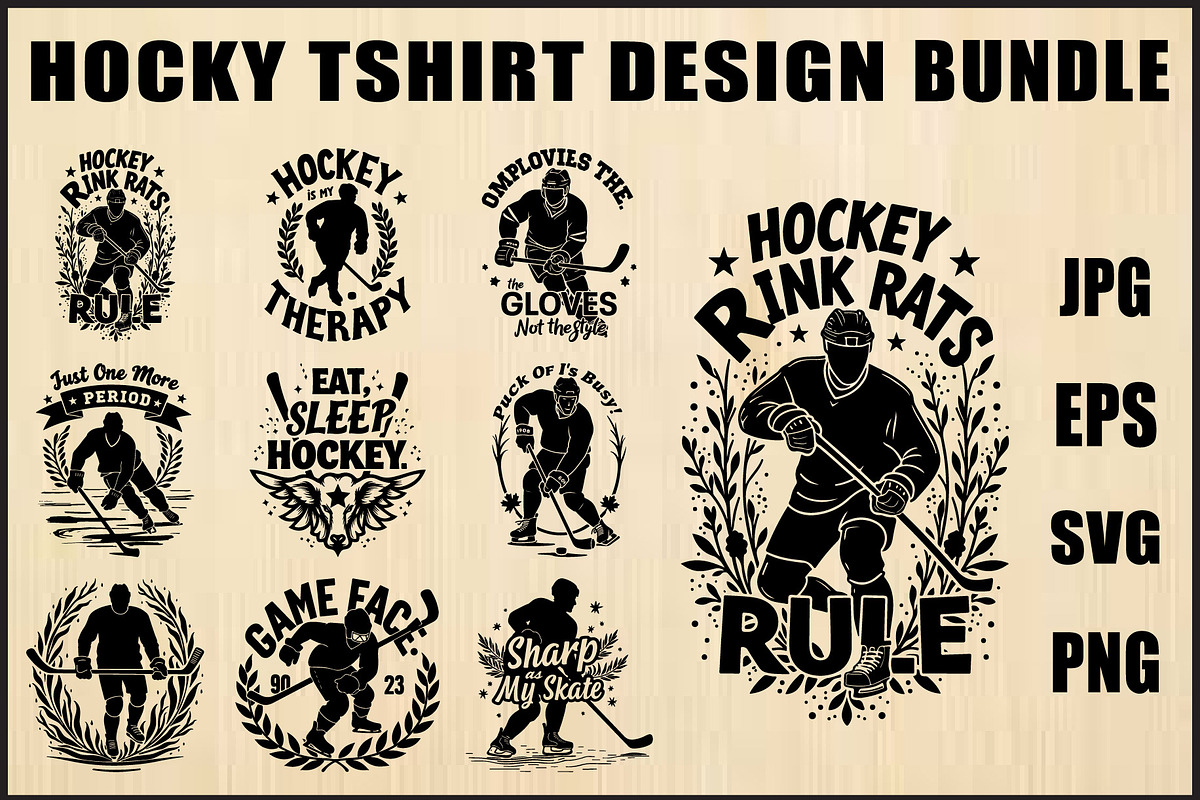 Skating Hockey SVG Shirt Pack, an Object Graphic by jahid234 (Photo 1 of 10)