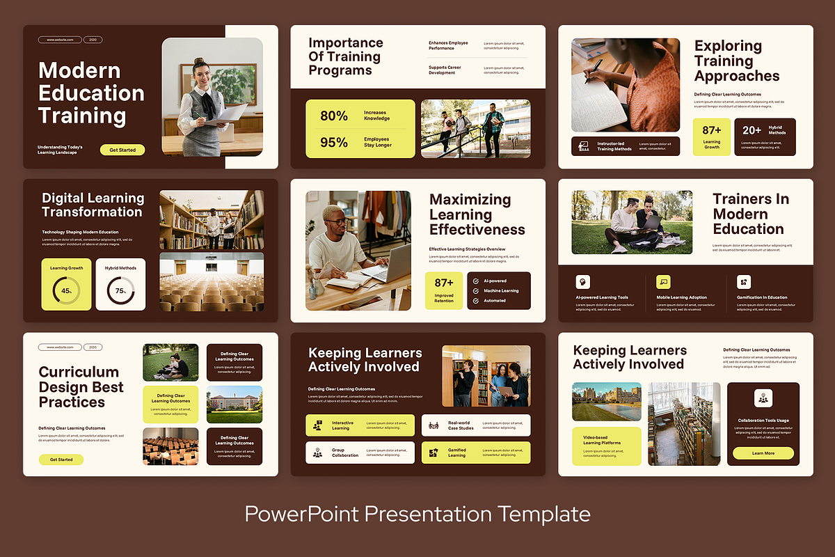 Brown Yellow Education Training, a Presentation Template by Sixtemp (Photo 2 of 3)