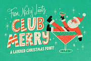 Club Merry Layered Font, a Sans Serif Font by Nicky Laatz (Thumbnail 1 of 12)