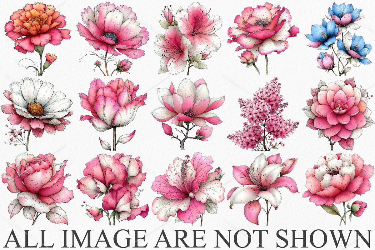 Watercolor Spring Flower Clipart PNG, an Illustration by Canvas Craft (Photo 3 of 7)