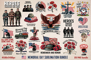 Memorial Day Sublimation Bundle, an Object Graphic by GlitterCraft