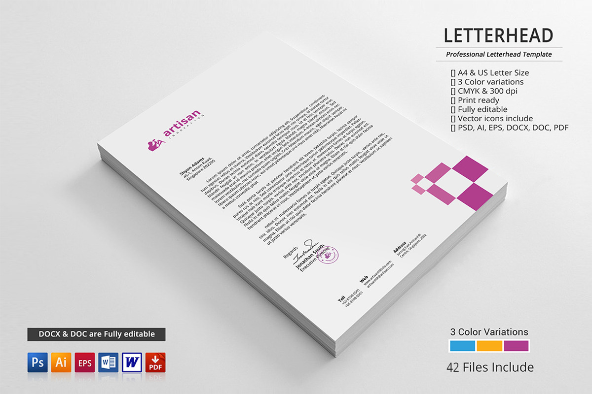 Letterhead, a Stationery Template by artisanHR (Photo 1 of 4)