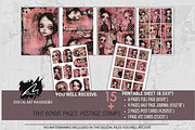 Pinkoween Whimsical Scrapbook Pages, a Seasonal Illustration by Digital Art Mahdiseño (Thumbnail 2 of 10)