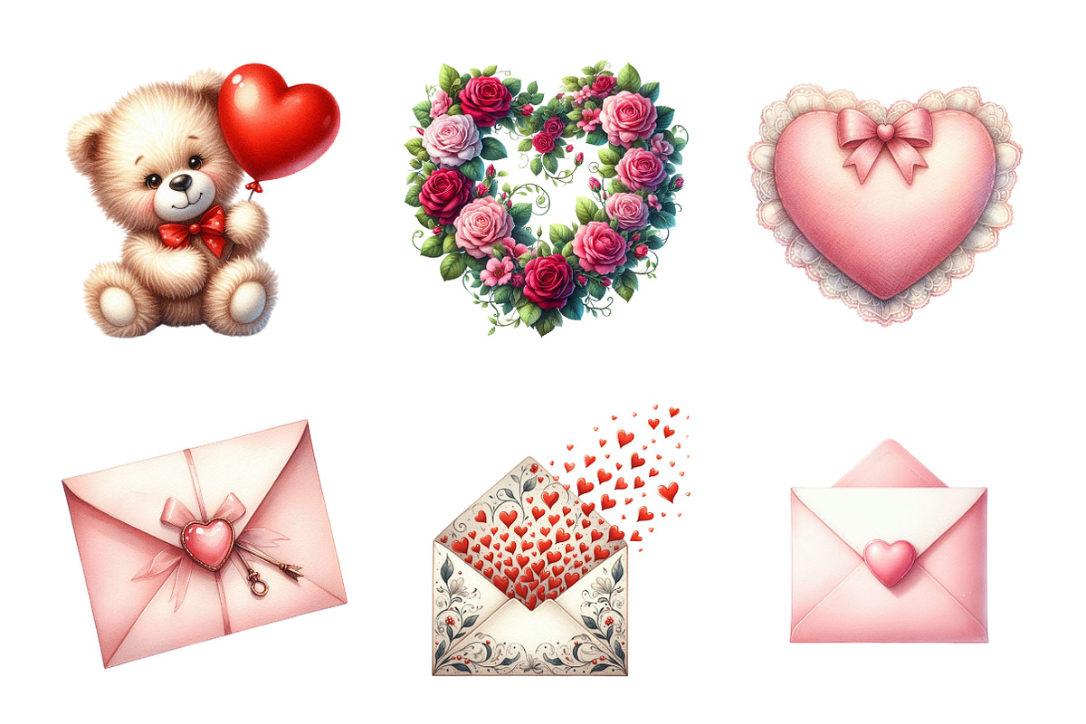 Cute Valentines Clipart, an Illustration by Design Market (Photo 3 of 5)