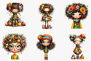 Quirky Christmas Cute Girl Clipart, an Illustration by CreationArt (Thumbnail 5 of 5)