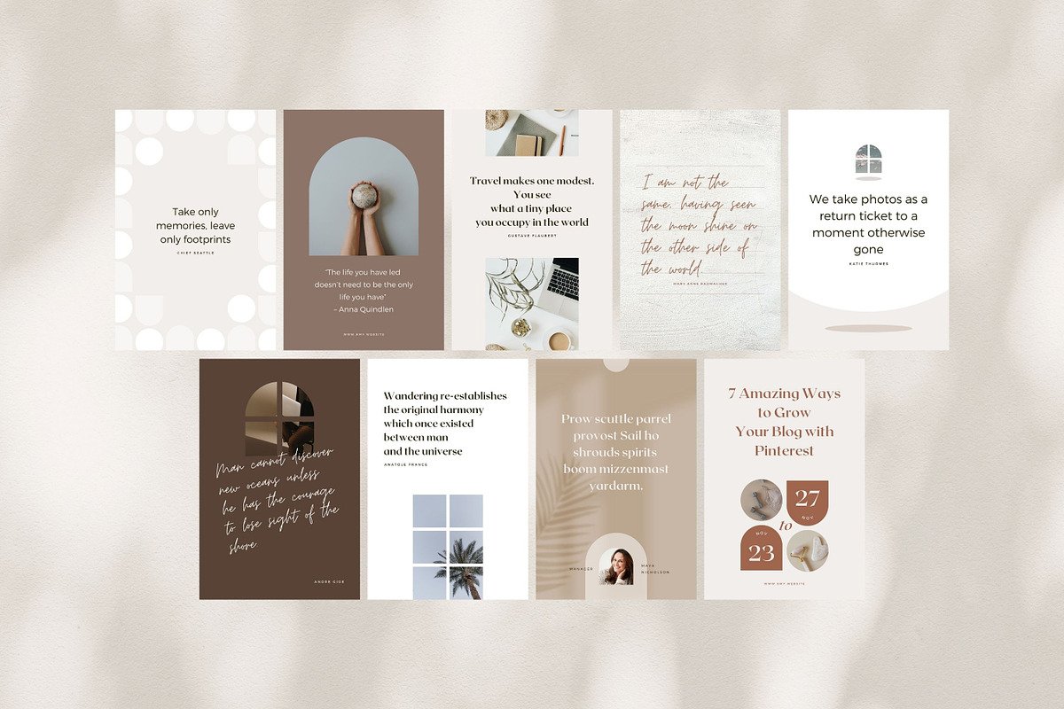 Pinterest Pin Templates Canva Shadow, a Social Media Template by Keikoya (Photo 3 of 13)