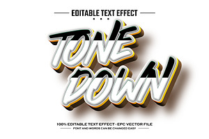 Tone down 3D editable text effect