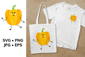 Bell pepper cute funny vegetable, an Object Graphic by jelisua88