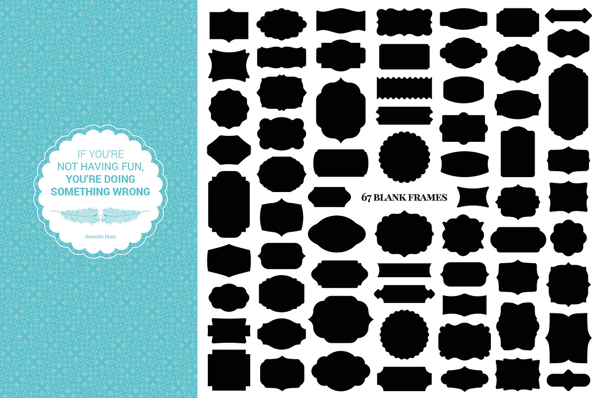 Big Vintage Frames & Decors Set, a Texture Illustration by FourLeafLover (Photo 6 of 10)
