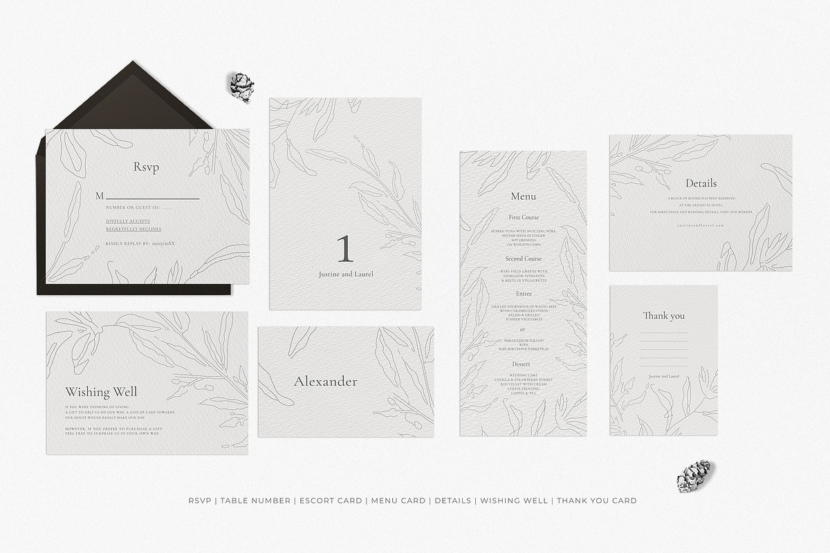 Elegant Floral Sketch Wedding Set, an Invitation Template by Azka Creative (Photo 6 of 6)