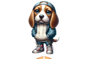 Streetwear Beagle PNG Set