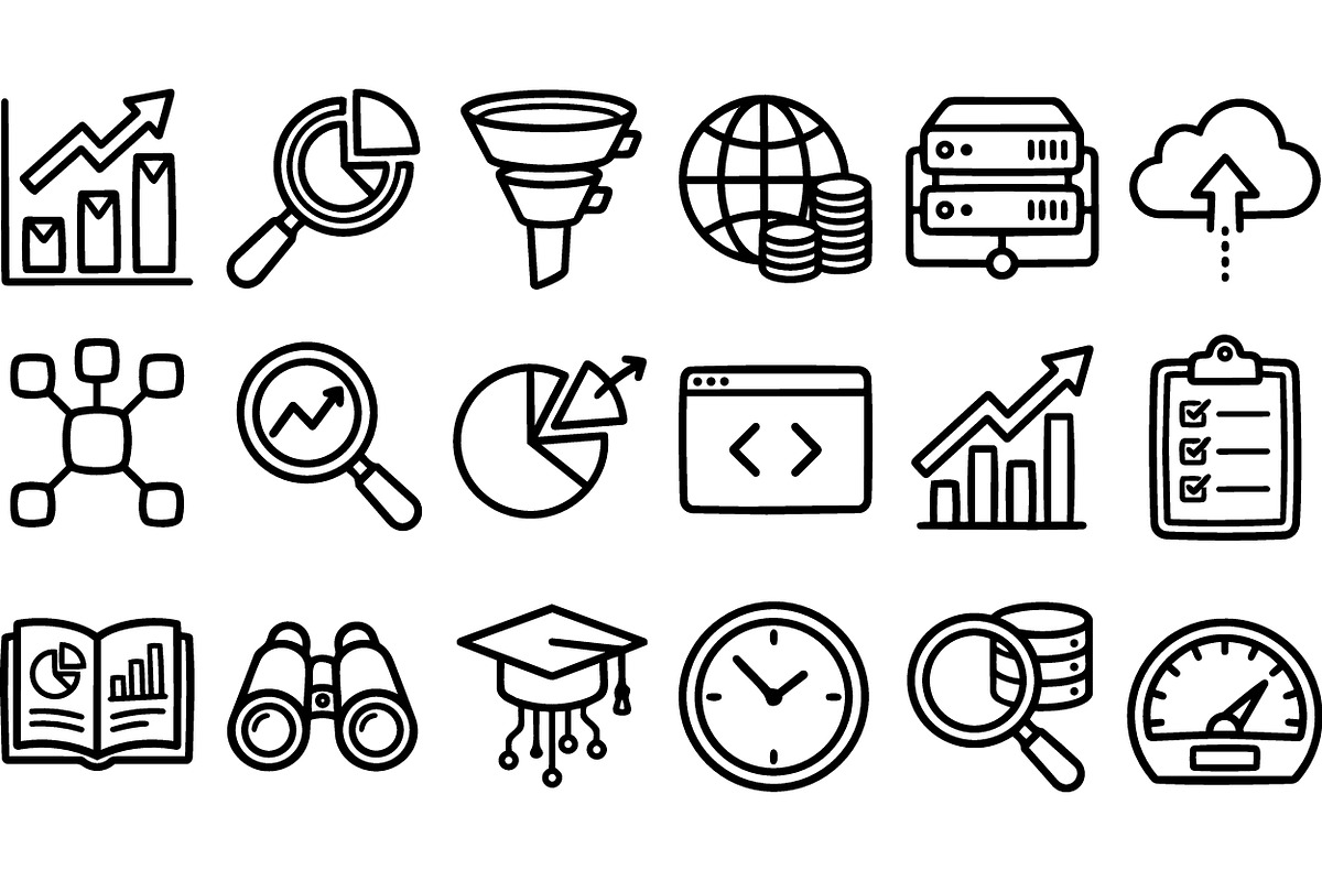 Business Data Analytics Icons Set, an Illustration by designvectx (Photo 2 of 3)