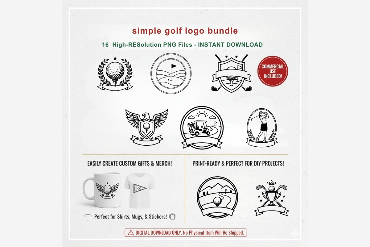 Simple Golf Logo Bundle, a Solid Icon by Tanya Kart (Photo 6 of 9)